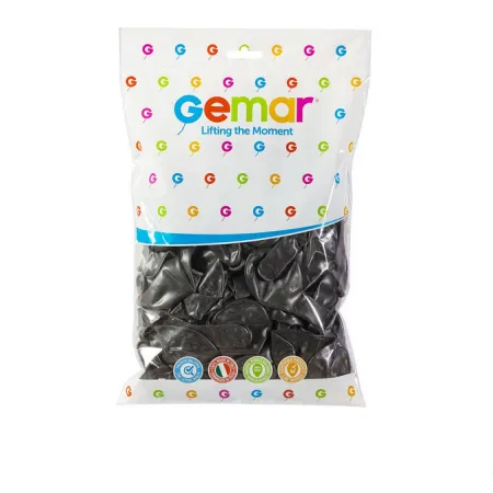 Balony metaliczne czarne 100szt.